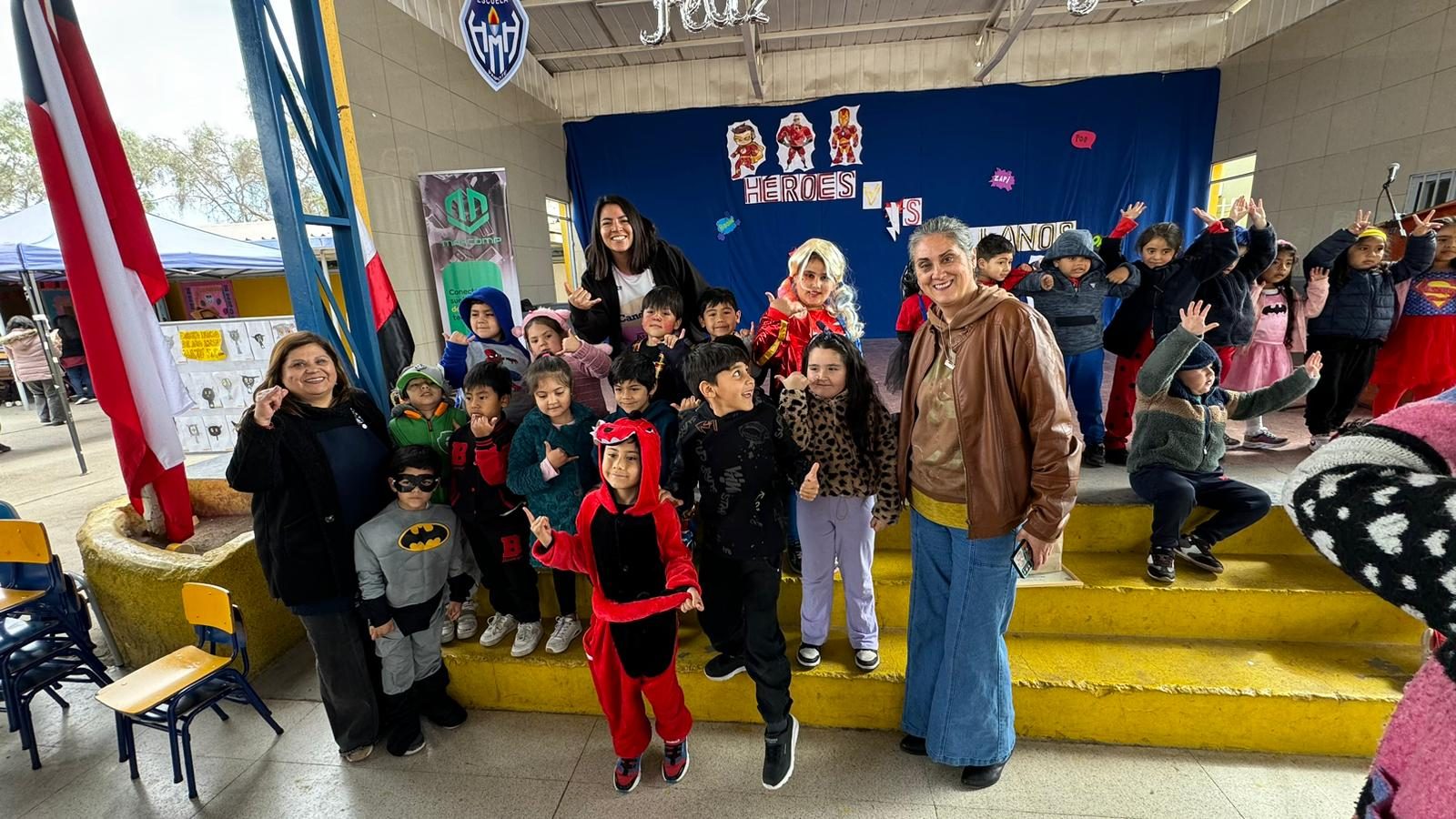 Students and teachers at a partner school in Chile