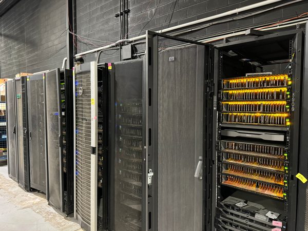 Secure racks used for computer drive processing